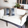 Set of Two 17" Navy Blue Geometric Faux Leather Throw Pillow Cover