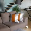 Set of Two 22" Brown And White Faux Leather Throw Pillow Covers