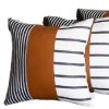 17 X 17 Brown Faux Leather Throw Pillow Cover