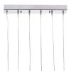 Silver Kitchen Island Six Light Metal LED Ceiling Light With Shades