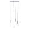 Silver Kitchen Island Six Light Metal LED Ceiling Light With Shades