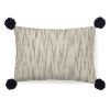 Beige And Midnight Pom Pom Lumbar Accent Pillow Cover