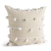 Clouds On Cream Canvas Square Pillow Cover