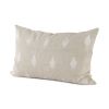 Beige And White Leaf Pattern Lumbar Pillow Cover
