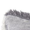 Fringed Blue And Beige Square Accent Pillow Cover