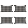 Set Of 4 Cream Houndstooth Lumbar Pillow Covers