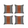 Set Of 4 Black Checkered Faux Leather Pillow Covers