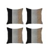 Set Of 4 Modern Brown Striped Pillow Covers