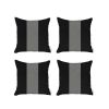Set Of 4 Black And White Houndstooth Pillow Covers