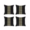 Set Of 4 Black And Yellow Houndstooth Pillow Covers
