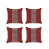 Set Of 4 Red And Black Houndstooth Pillow Covers