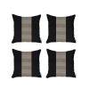 Set Of 4 Black And Tan Houndstooth Pillow Covers