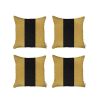 Set Of 4 Yellow And Black Center Pillow Covers