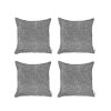 Set Of 4 Light Gray Textured Pillow Covers