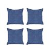 Set Of 4 Blue Textured Pillow Covers