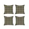 Set Of 4 Pale Yellow Houndstooth Pillow Covers