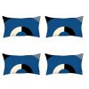 Set Of 4 Blue Modern Lumbar Pillow Covers