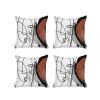 Set Of 4 Red Boho Chic Printed Pillow Covers