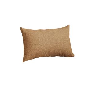 Set of Two 12" X 20" Tan Fabric Lumbar Throw Pillow Covers