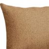 Set of Two 12" X 20" Tan Fabric Lumbar Throw Pillow Covers