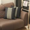 Set of Two 18" Black White and Yellow Houndstooth Fabric Throw Pillow Covers