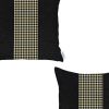Set of Two 18" Black White and Yellow Houndstooth Fabric Throw Pillow Covers