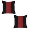 Set Of 2 Black And Red Center Pillow Covers