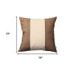 Set of Two 18" Brown and Ivory Throw Pillow Cover