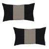 Set Of 2 Tan Mid Houndstooth Lumbar Pillow Covers
