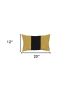 Set Of 2 Yellow And Black Lumbar Pillow Covers