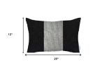 Set Of 2 Black And White Lumbar Pillow Covers
