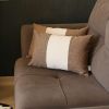 Set Of 2 Brown And White Lumbar Pillow Covers