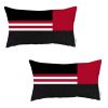 Set Of 2 Red Geometric Lumbar Pillow Covers