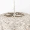 Whitewash Beaded Hanging Chandelier