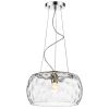 Mystere 1-Light Polished Chrome Pendant With Dimpled Glass Shade