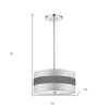 Harmony 3-Light Metallic Silver Pendant With Crystal Studded Platinum Sheen Shade