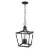 Vintage Black Metal Tapered Hanging Light