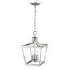 Vintage Silver Metal Tapered Hanging Light