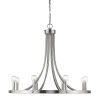 Silver Candle Style Eight Light Metal Dimmable Chandelier