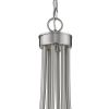 Silver Candle Style Eight Light Metal Dimmable Chandelier