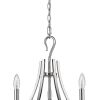 Nickel Candle Style Five Light Metal Dimmable Chandelier