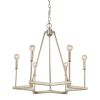 Gold Candle Style Six Light Metal Dimmable Chandelier