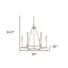 Gold Candle Style Six Light Metal Dimmable Chandelier