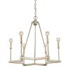 Gold Candle Style Six Light Metal Dimmable Chandelier