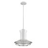Newport 1-Light White Pendant With Polished Nickel Louver