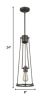 Jade 1-Light Oil-Rubbed Bronze Pendant With Vertical Structural Frames