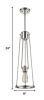 Jade 1-Light Polished Nickel Pendant With Vertical Structural Frames