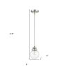 Silver Metal Hanging with Round Clear Glass Shade