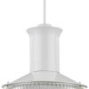 Skylar 1-Light White Pendant With Halophane Glass Shade