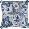 Blue Botanical Pattern Jacquard Throw Pillow